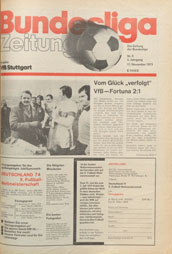 Übersicht Bundesliga Zeitung Saison 1973/74